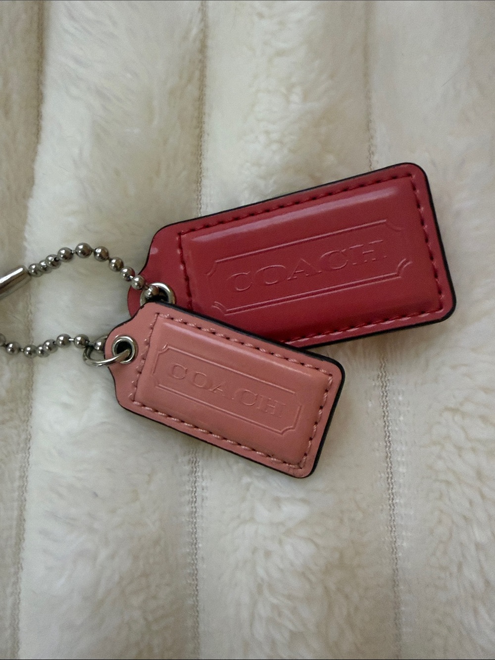 Coach Light Pink and Dusty Rose Hang  Tag Duo